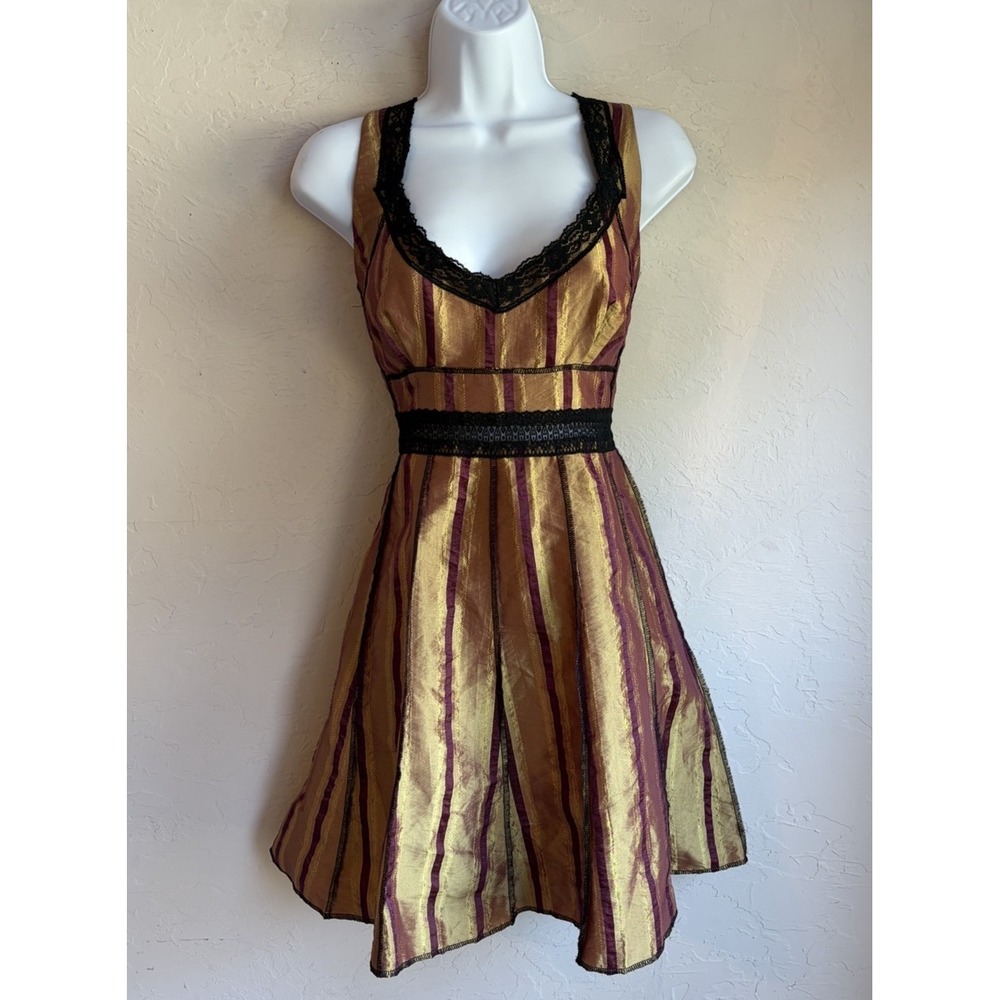 Shrine Of Hollywood Carny Doll Dress L Gothic Victorian Steampunk Gold Burgundy